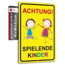 XXL Warnschild I Spielende-Kinder I Aluverbund-Schild I 40 x 60 cm I hin_399