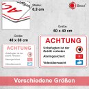 XXL-Warnschild I Achtung Zutritt verboten I Aluverbundschild I 60 x 40 cm I hin_419