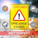 XXL Warnschild I Spielende-Kinder I Aluverbund-Schild I 40 x 60 cm I hin_401