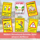 XXL Warnschild I Spielende-Kinder I Aluverbund-Schild I 40 x 60 cm I hin_401