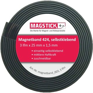 easydruck24de 3 Meter Magnetband breit selbstklebend Magstick® 424 I Magnet-Klebeband zuschneidbar für Haushalt Büro Steelbook Stanzschablonen I mag_132