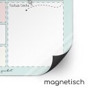 Menüplaner in DIN A4 I Whiteboard Essensplaner für die ganze Woche I abwischbar I türkis I mit magnetischer Rückseite I dv_524