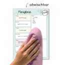 Menüplaner in DIN A4 I Whiteboard Essensplaner für die ganze Woche I abwischbar I türkis I mit magnetischer Rückseite I dv_524