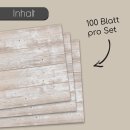 100 Papier-Tischsets in heller Holz-Optik I DIN A3