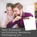 Briefpapier Set Rose Motiv I 50 Blatt 90 g/m²  DIN A4 I Schreibpapier I dv_017