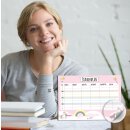 Einhorn-Stundenplan mit selbstklebender R&uuml;ckseite in rosa I DIN A4 I dv_516