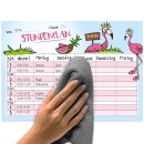Selbstklebender Flamingo-Stundenplan inkl. Stift | Wiederbeschreibbar und Abwischbar I dv_546
