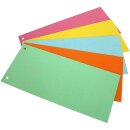 easydruck24de 500 Stück Trennstreifen für Ordner A4 bunt I 5 Farben (je 100x) 24 x 10,5 cm I Trennblätter Sortiersystem schmal I gelocht I Aktentrennblätter I az065