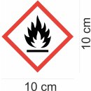 Gefahrstoffaufkleber GHS02 (Leicht-)(Hoch-)Entz&uuml;ndlich I 10 x 10 cm