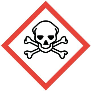 Gefahrstoffaufkleber I GHS06: Sehr giftig I 10 x 10 cm I Gefahrstoffsymbol zur Sicherheit
