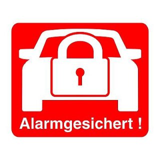 2 STK Aufkleber Alarmgesichert Autoalarm Kfz Alarm innenklebend, hin_068