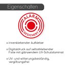iSecur 2 Stück Aufkleber Alarmgesichert I 40 mm I Durchmesser innenklebend I hin_532