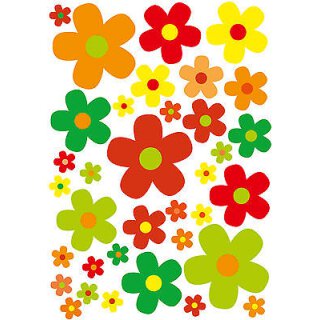 Aufkleber Set Blumen Bl&uuml;mchen bunt I Flower-Power Sticker I kfz_243