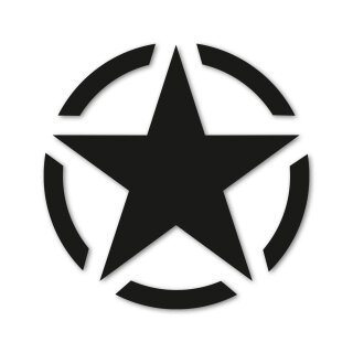 1 Sticker Army Stern schwarz I kfz_014 I Ø 10 cm