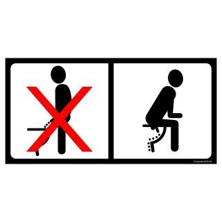 Toiletten-Aufkleber Bitte im Sitzen pinkeln I 20 x 10 cm