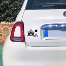 easydruck24de Aufkleber Eulen auf AST I 14x10cm schwarz, 14x10cm I Verliebt Mond Nacht kfz576