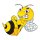 Aufkleber Angry Bee B&ouml;se Biene Sticker, Decal, Aufkleber, ca. 15 x 13 cm-links