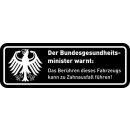 Fun-Aufkleber Warnung Zahnausfall schwarz I kfz_364 I 10...