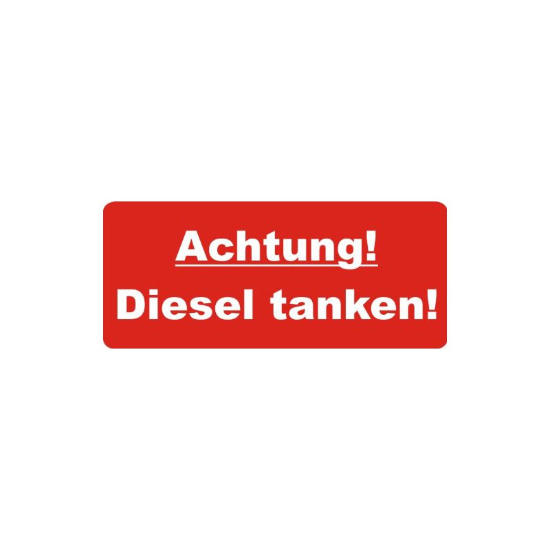 1 Stück Aufkleber Achtung! Diesel tanken!, iSecur, Hinweis-Aufklebe