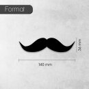 1 Sticker Schnurrbart Mustache I kfz_120 I 14 x 3,6 cm