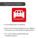 iSecur® 2er Set Aufkleber Alarmgesichert I 30x30mm I innenklebend I rot weiß I Hinweis auf Alarmanlage I Einbruchschutz Sicherheitsaufkleber I für Fensterscheiben Haus Auto LKW Baumaschinen I hin068