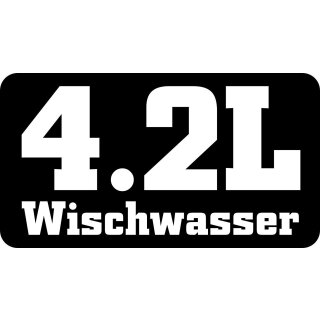 1 Sticker 4,2 L Wisch-Wasser I kfz_168 I 11 x 6 cm