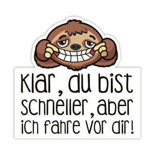 Faultier Fahrzeug-Aufkleber I Weiß