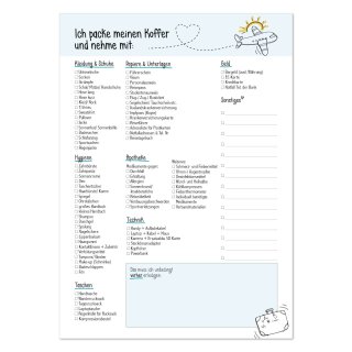 Reise-Packliste I DIN A4
