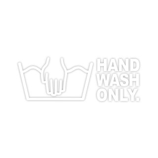 1 Fun-Aufkleber Handwash Only wei&szlig; I kfz_459 I 10 x 4 cm
