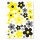 Blumen-Aufkleber-Set Bl&uuml;mchen I Schwarz-Gelb