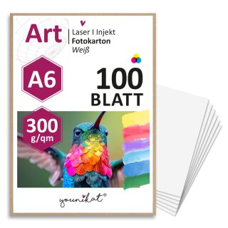 A6 Postkarten Blanko 300g/qm - 100 Blatt Papier unbedruckt I dv355