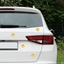 4er Set Smile-Aufkleber smile I kfz295 I rund Ø 5 cm I Sticker lachend für Smartphone Handy Laptop Fahrrad Motorrad Roller I wetterfest