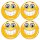 4er Set Smile-Aufkleber smile I kfz295 I rund Ø 5 cm I Sticker lachend für Smartphone Handy Laptop Fahrrad Motorrad Roller I wetterfest