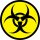 iSecur Aufkleber Biohazard I Ø 30 cm rund I Warnung vor Biogefährdung I Warnaufkleber mit Gefahren-Symbol I gelb schwarz I UV- und witterungsbeständig I außenklebend I kfz303