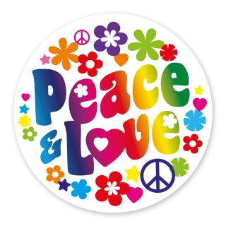 Sticker Peace &amp; Love I &Oslash; 10 cm
