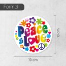 Sticker Peace &amp; Love I &Oslash; 10 cm