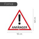 Auto-Magnet-Schild Anf&auml;nger! I 9,8 x 8,5 cm I hin_288