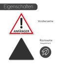 iSecur Auto-Magnet-Schild Anfänger! I 12,6 x 11 cm I Vorsicht Achtung Fahranfänger I für Kfz Auto LKW I abnehmbar wetterfest I magnetische Rückseite I hin291