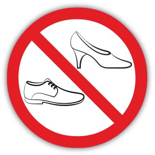 Verbots-Aufkleber Schuhe verboten I rund &Oslash; 10 cm I hin_124