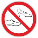Verbots-Aufkleber Schuhe verboten I rund &Oslash; 10 cm I hin_124