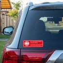 Fun-Aufkleber Warnung Zahnausfall rot I kfz_363 I 15 x 5 cm