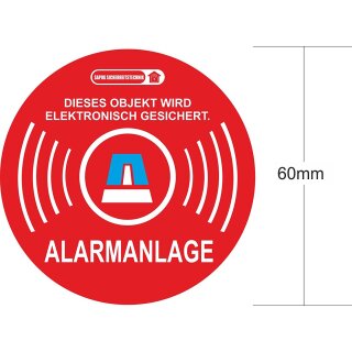 Aufkleber Alarmanlage I Ø 6 cm