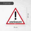 iSecur Fahrzeug-Aufkleber Anfänger! I 10 x 8,7 cm I Vorsicht Achtung Fahranfänger I für Kfz Auto LKW I wetterfest UV-beständig Waschanlagen-geeignet I hin094