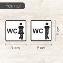 2 Aufkleber &quot;Damen / Herren WC&quot;, Art. hin_044-Da-He, je 9 x 9 cm I Gastronomie Aufkleberset f&uuml;r Damen- und Herren-WC T&uuml;raufkleber I Toilettenaufkleber