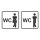 2 Aufkleber &quot;Damen / Herren WC&quot;, Art. hin_044-Da-He, je 9x9cm, Aufkleberset f&uuml;r Damen- und Herren-WC, T&uuml;raufkleber, Toilettenaufkleber