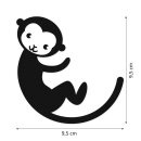 Affen Aufkleber für Lichtschalter und Steckdosen I 9,5 x 9,5 cm I Wandtattoo I lustiger Sticker als Dekoration I schwarz I div016