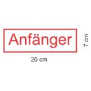 Fahrzeug-Aufkleber Anf&auml;nger I 20 x 7 cm