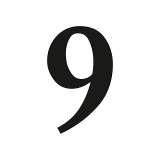 Zahlen-Aufkleber Nr. 9 in schwarz I H&ouml;he 10 cm