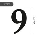 Zahlen-Aufkleber Nr. 9 in schwarz I H&ouml;he 75 cm