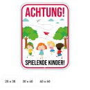 Achtung Spielende-Kinder I Aluverbund-Schild I Spielplatz...